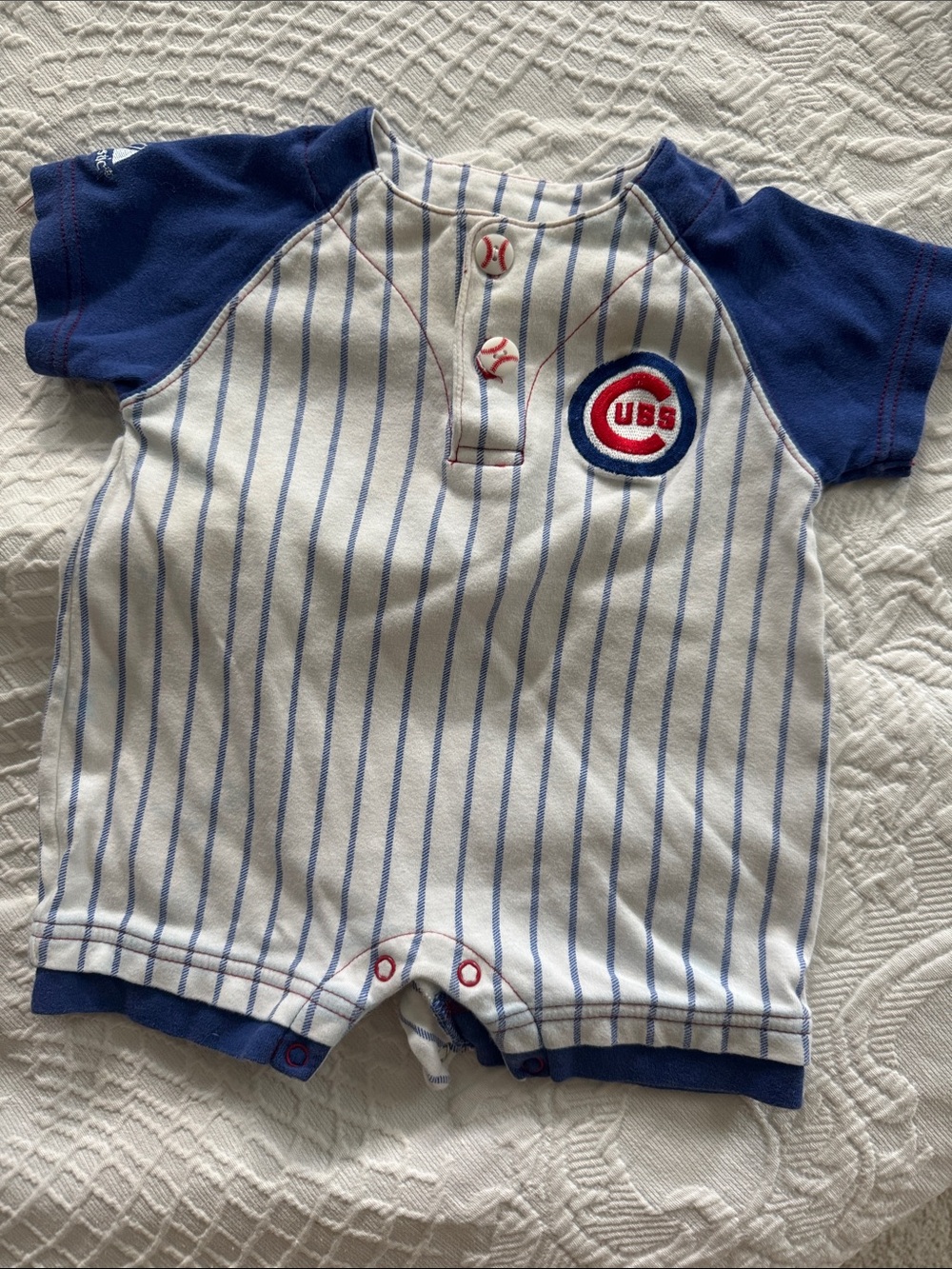 Vintage Majestic Cubs Pinstripe Romper